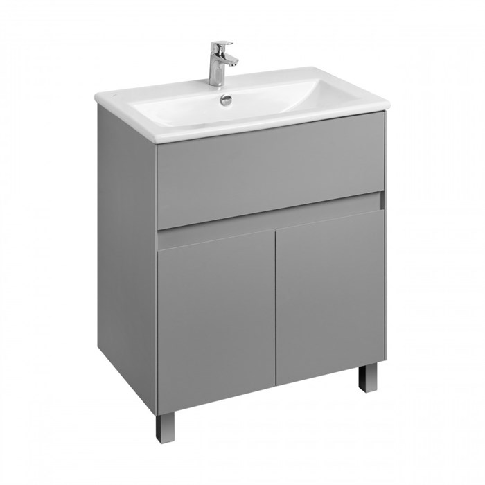 Тумба под раковину Aquaton Форест 75 см универсальный монтаж, туманный серый (1A278301FR4D0) 1A278301FR4D0