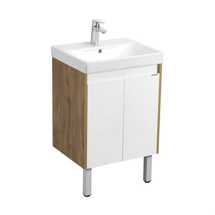 Тумба под раковину AQUATON Сканди 55 Doors универсальная, Белый/Дуб Рустикальный (1A278801SDZ90) 1A278801SDZ90