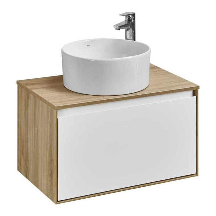 Тумба под раковину Aquaton Либерти 70 дуб эльвезия, белый глянец (1A279801LYC70) 1A279801LYC70