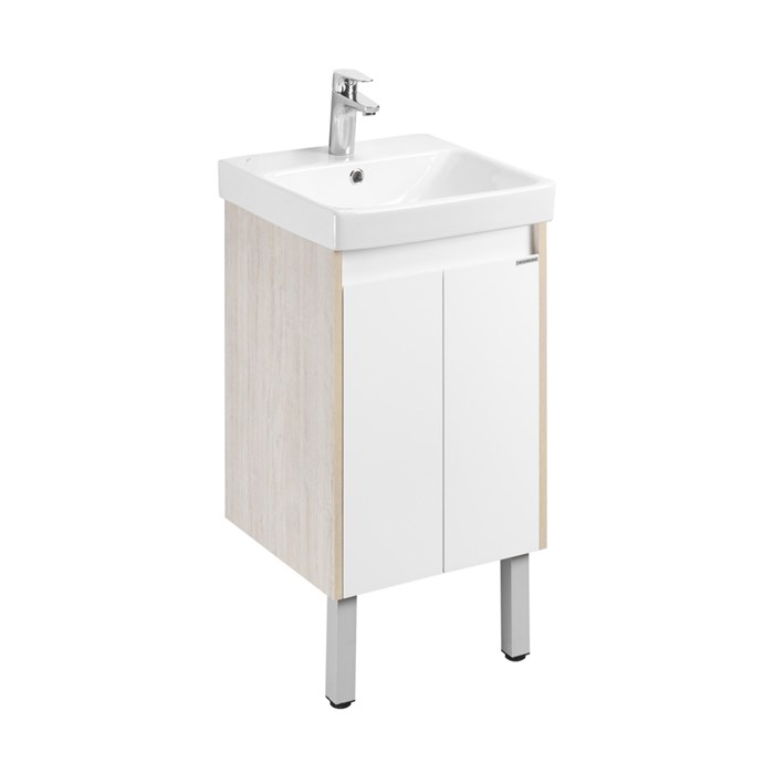Тумба под раковину AQUATON Сканди 45 Doors универсальная, Белый/Дуб Верона (1A278701SDB20) 1A278701SDB20