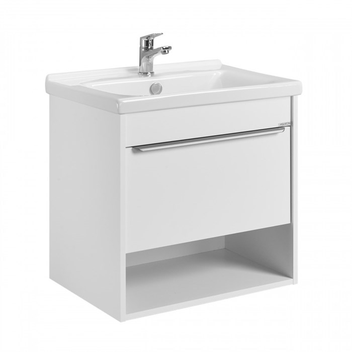 Тумба под раковину AQUATON Хоуп 60, подвесная, 1 ящик, белый матовый (1A287201HP2B0) 1A287201HP2B0