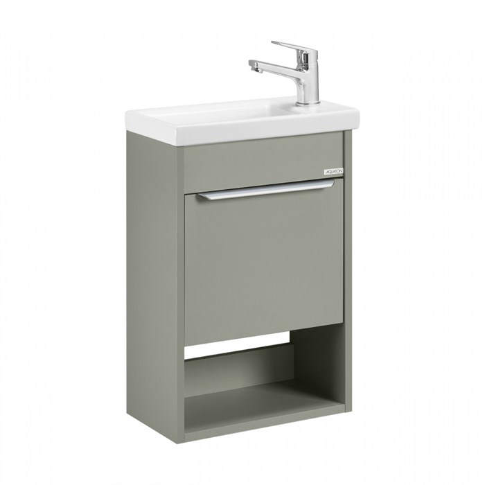 Тумба под раковину AQUATON Хоуп 40, подвесная, 1 створка, хаки (1A287101HP9D0) 1A287101HP9D0