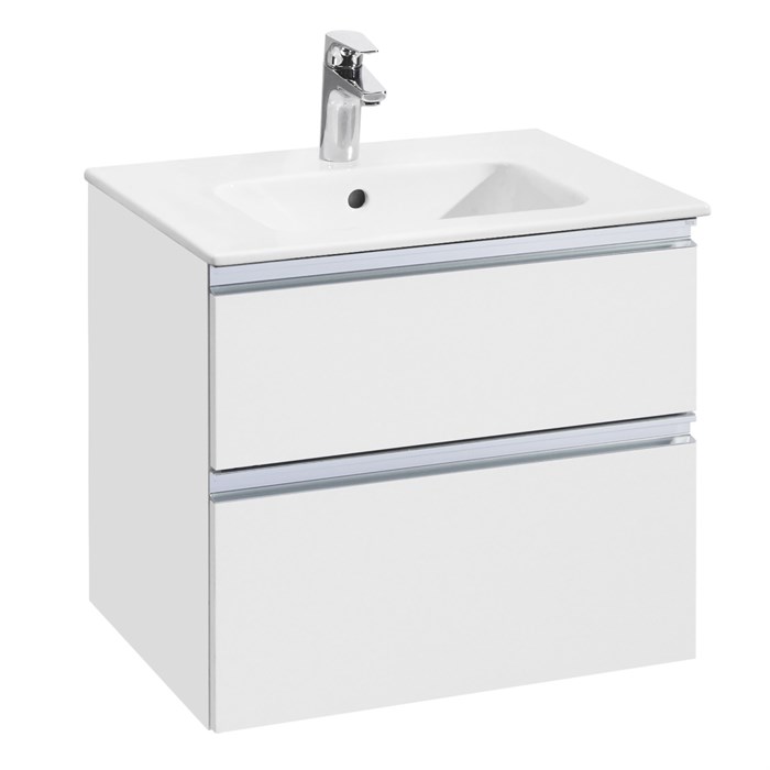 Тумба под раковину Roca THE GAP 600 мм, подвесная, 2 ящика, белый глянец (A857397806) A857397806