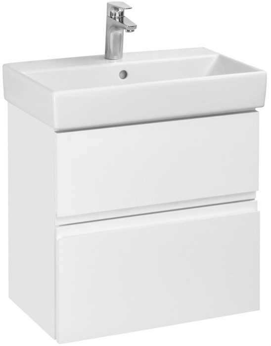 Тумба под раковину Roca Oleta 60 подвесная, 2 ящика, белый глянец (A857639806) A857639806
