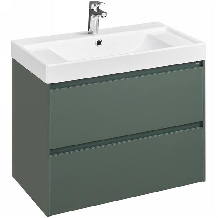 Тумба под раковину Roca Ona 800 подвесная, 2 ящика, зеленый матовый (A857630513) A857630513