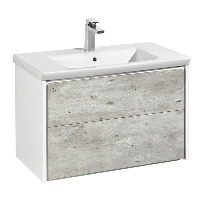 Тумба под раковину Roca Z Ronda, 80 см, подвесная,  бетон/белый матовый (RU93.0.300.4) Z.RU93.0.300.4