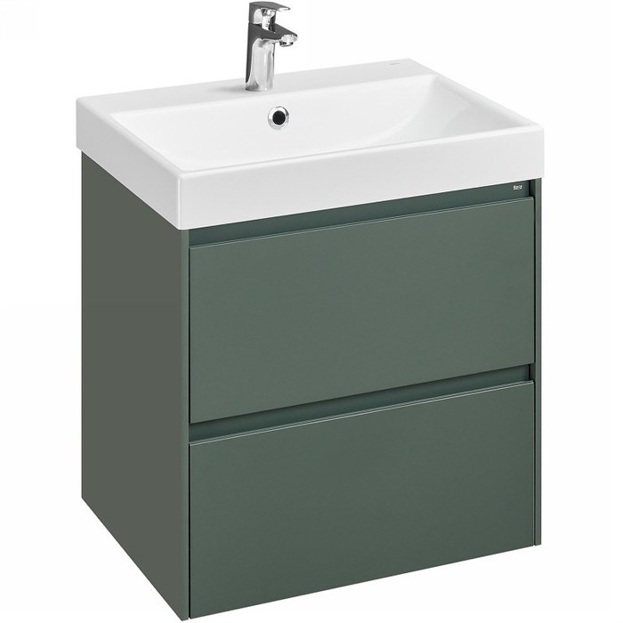 Тумба под раковину Roca Ona 600 подвесная, 2 ящика, зеленый матовый (A857613513) A857613513
