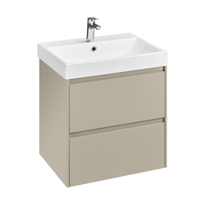 Тумба под раковину Roca Ona 600 подвесная, 2 ящика, бежево-серый матовый (A857613510) A857613510