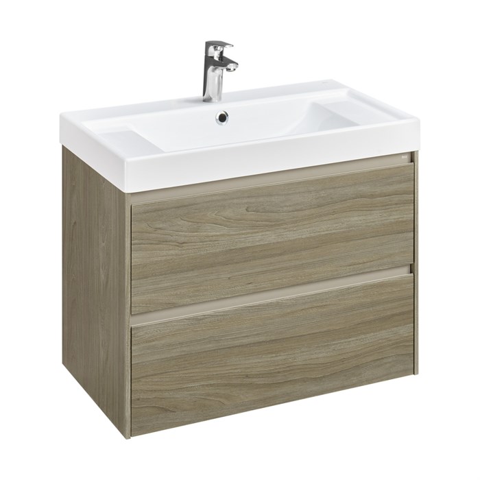 Тумба под раковину Roca Ona 800 подвесная, 2 ящика, темный вяз (A857630511) A857630511