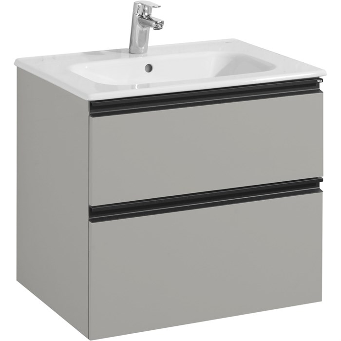Тумба под раковину Roca DOMI Модуль 600 мм, подвесная, 2 ящика, серый матовый (Z.RU93.0.787.3) Z.RU93.0.787.3