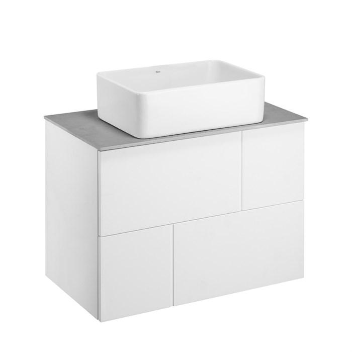 Тумба под раковину Roca Luna 80, подвесная, 2 ящика, белый матовый (Z.RU93.0.776.5) Z.RU93.0.776.5