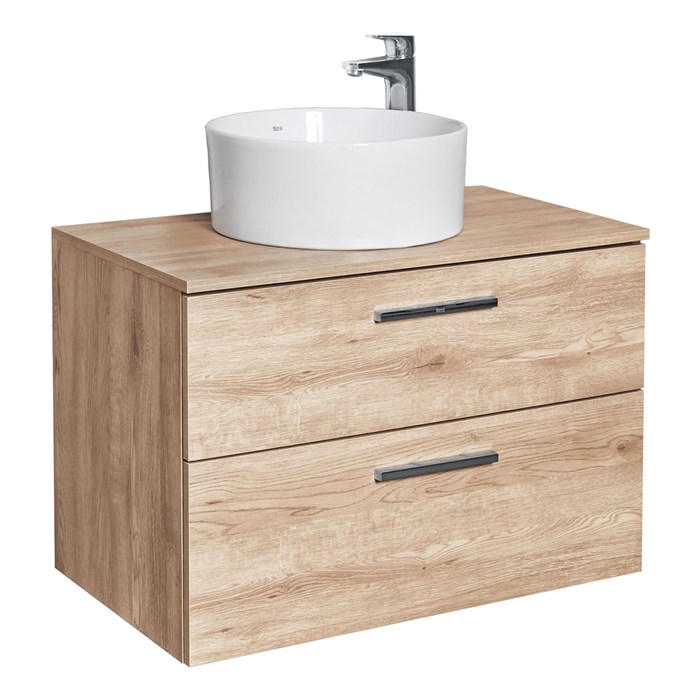 Тумба под раковину Roca Victoria 80 подвесная, 2 ящика, орех (A857470517) A857470517