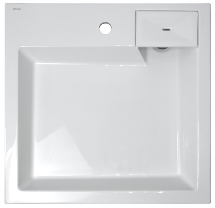 Раковина подвесная AZARIO Slim 600х600х110 литьевой мрамор, белая (CS00078302) CS00078302