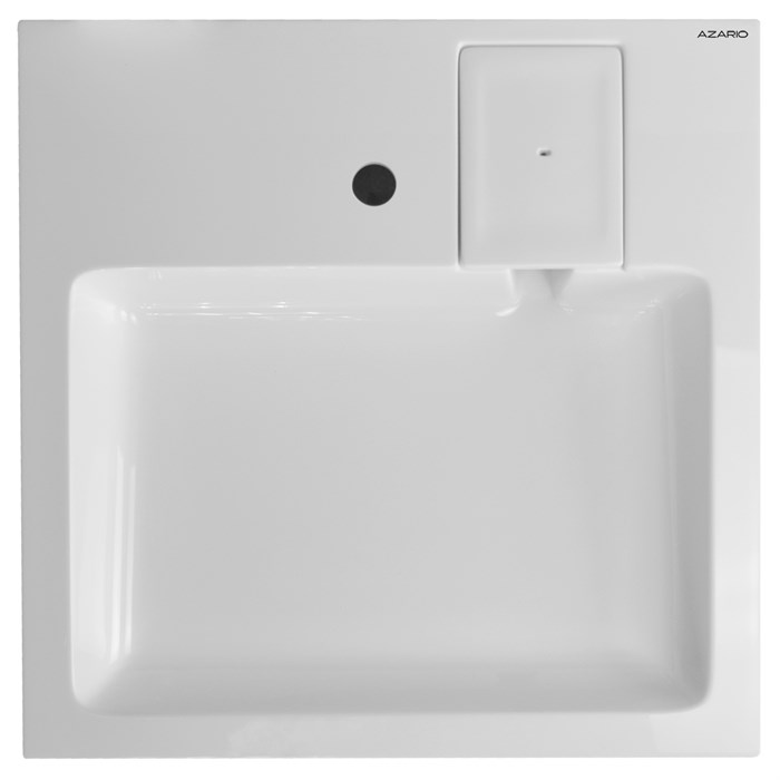 Раковина Azario Slim NEW 600х600х100 литьевой мрамор, сифон в комплекте, белая (CS00086608) CS00086608