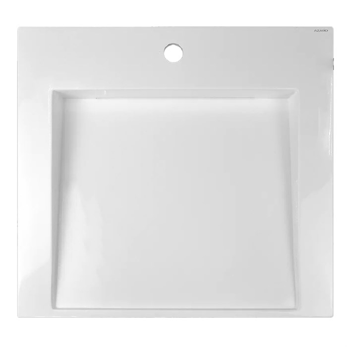 Раковина Azario Domino 600х555х80 литьевой мрамор, сифон в комплекте, белая (CS00082282) CS00082282