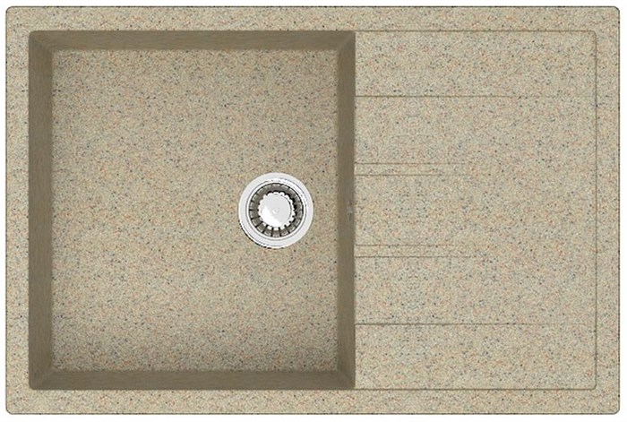 Кухонная мойка AZARIO Vision 750x505x218 искусственный мрамор, цвет Песочный (CS00078340) CS00078340