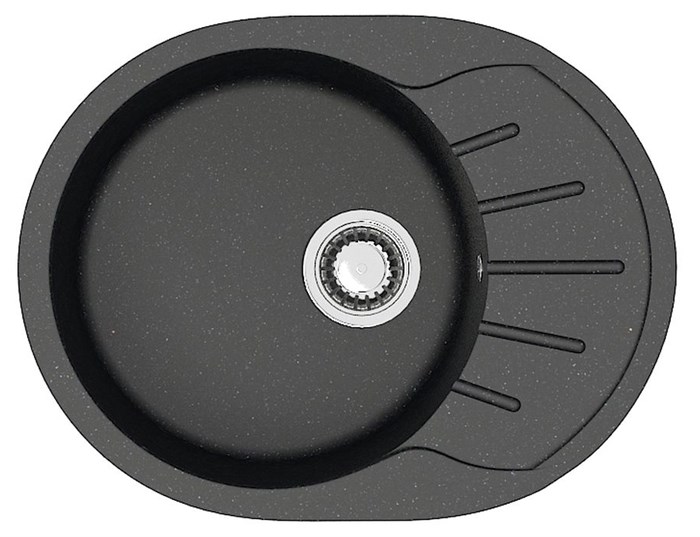 Кухонная мойка AZARIO Light 575х440х215) искусственный мрамор, цвет Черный (CS00079920) CS00079920