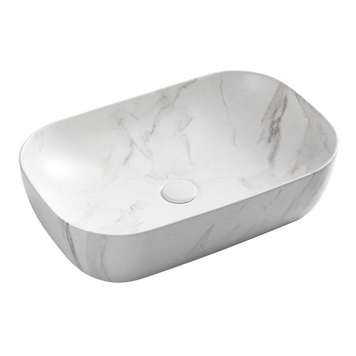 Раковина-чаша Azario 610x410x145 накладная, овальная, светлый мрамор (AZ-2143-P-M831) AZ-2143-P-M831