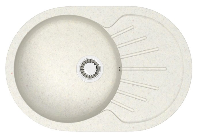 Кухонная мойка AZARIO Flora 730x450x215 искусственный мрамор, цвет хлопок (CS00079914) CS00079914