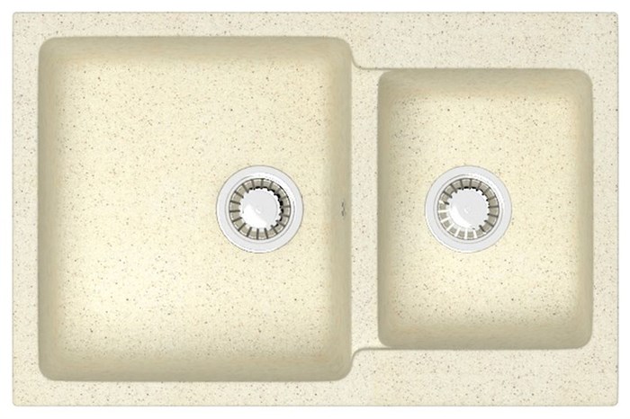 Кухонная мойка AZARIO Grand 765х500х190 двойная, искусственный мрамор, цвет бежевый (CS00079902) CS00079902