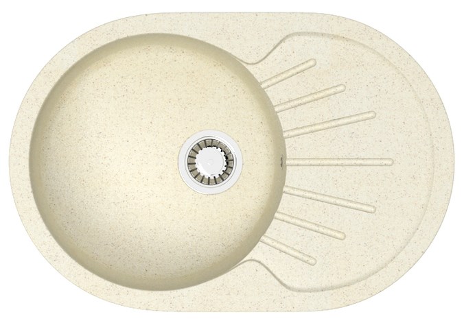 Кухонная мойка AZARIO Flora 730x450x215 искусственный мрамор, цвет бежевый (CS00079912) CS00079912