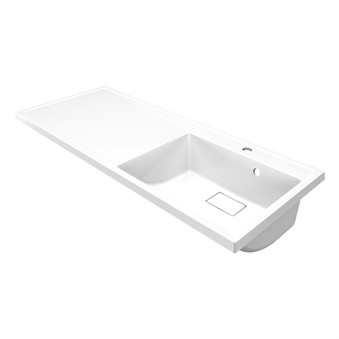 Раковина Azario Paola Magenta 1200 R правосторонняя, литьевой мрамор, белый (CS00078452) CS00078452