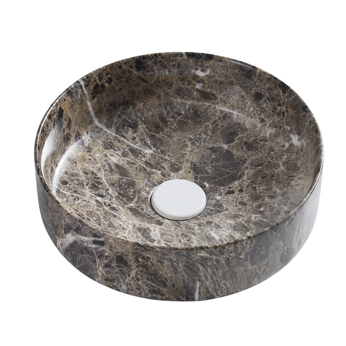 Раковина-чаша Azario 355х355х120 накладная, круглая, темный мрамор (AZ-3134-M816) AZ-3134-M816