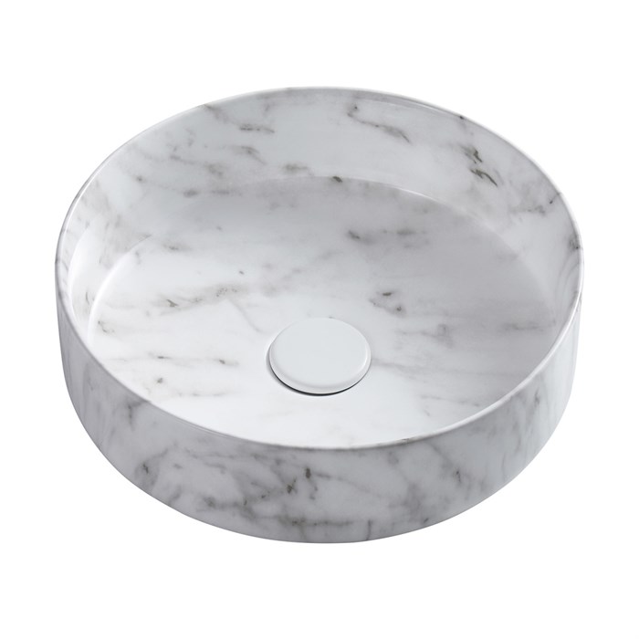 Раковина-чаша Azario 355х355х120 накладная, круглая, светлый мраморный (AZ-3134-M820) AZ-3134-M820