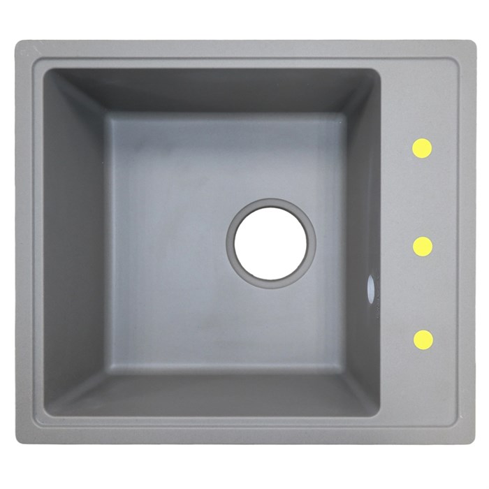 Кухонная мойка AZARIO Milas 480х420х197 кварцевая, прямоугольная, сифон в комплекте, цвет Серый (CS00097667) CS00097667