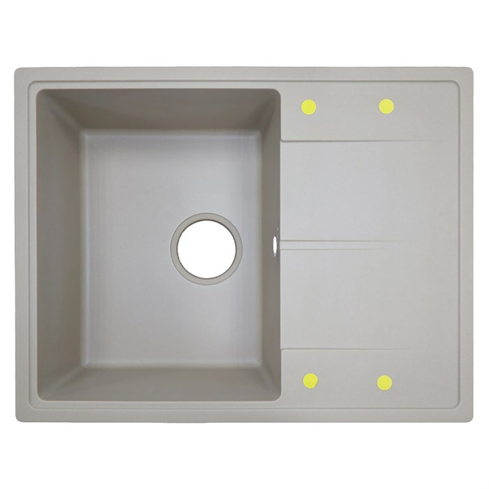 Кухонная мойка AZARIO Tavas 620х480х197 кварцевая, прямоугольная, сифон в комплекте, цвет Песочный (CS00097672) CS00097672