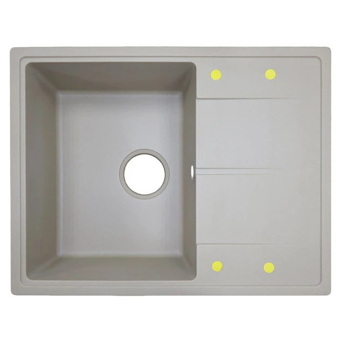 AZARIO кухонная мойка кварцевая Tavas (620х480х197) Песочная (сифон) CS00097672