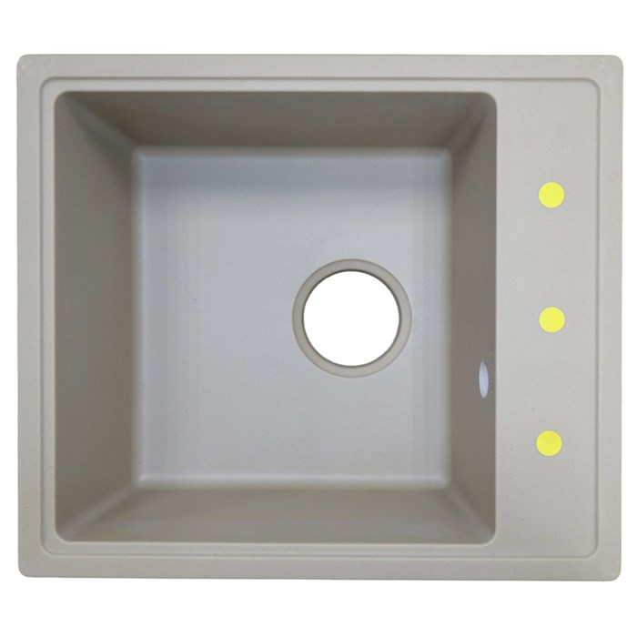 Кухонная мойка AZARIO Milas 480х420х197 кварцевая, прямоугольная, сифон в комплекте, цвет Песочный (CS00097666) CS00097666