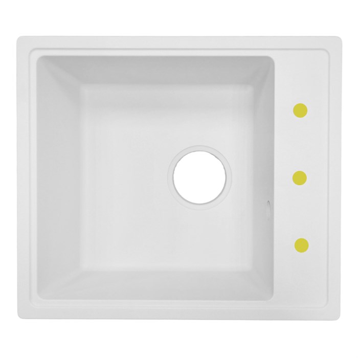 Кухонная мойка AZARIO Milas 480х420х197 кварцевая, прямоугольная, сифон в комплекте, цвет Белый (CS00097665) CS00097665