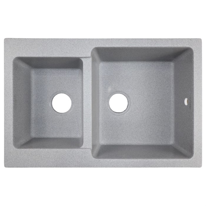 Кухонная мойка AZARIO Ostin 770x510х210 искусственный мрамор, двойная, сифон в комплекте, цвет серый (CS00105243) CS00105243