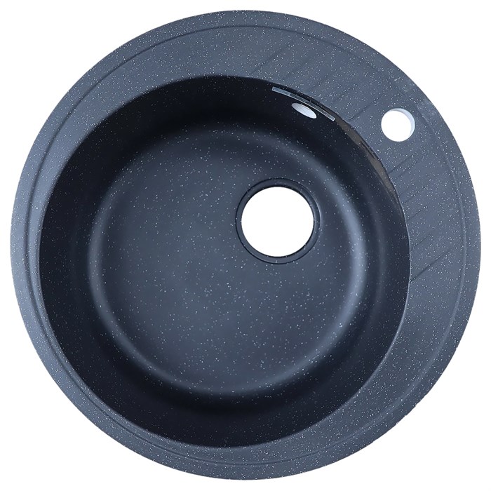 Кухонная мойка AZARIO Solo 505x505x190 искусственный мрамор, сифон в комплекте, цвет черный (CS00105237) CS00105237