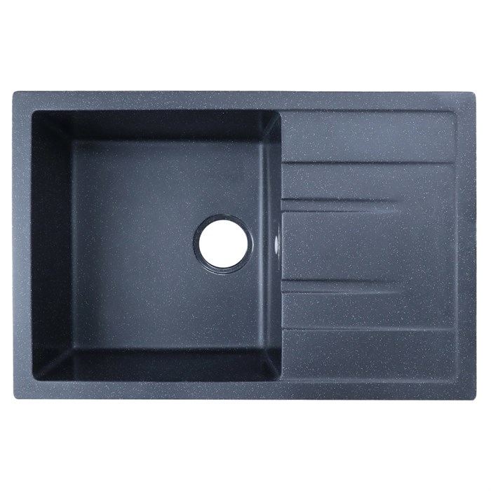 Кухонная мойка AZARIO Rio 750x505x185 искусственный мрамор, с "крылом", сифон в комплекте, цвет черный (CS00105230) CS00105230