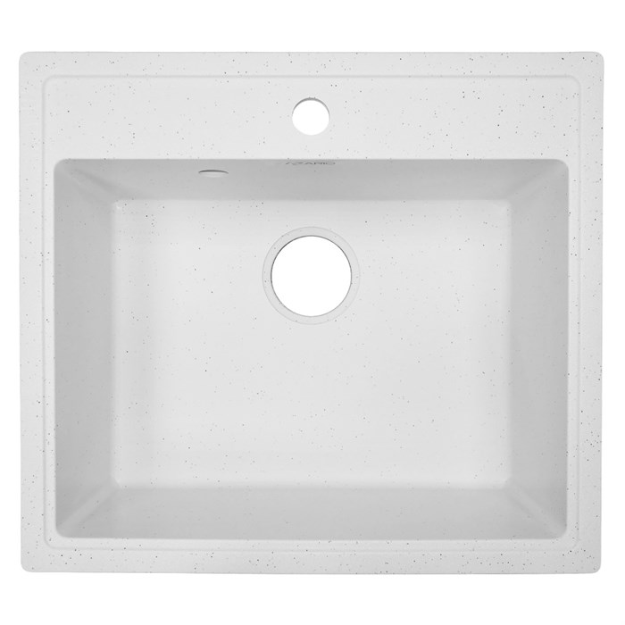 Кухонная мойка AZARIO Onda 565x505x200 искусственный мрамор, сифон в комплекте, цвет белый крап (CS00105225) CS00105225