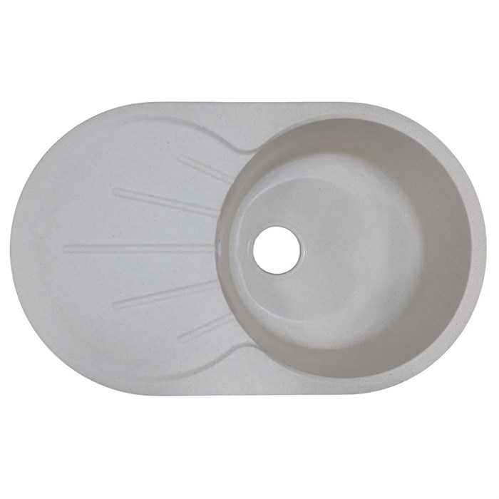 Кухонная мойка AZARIO Perla 730x450x190 искусственный мрамор, с "крылом", сифон в комплекте, цвет бежевый (CS00105238) CS00105238