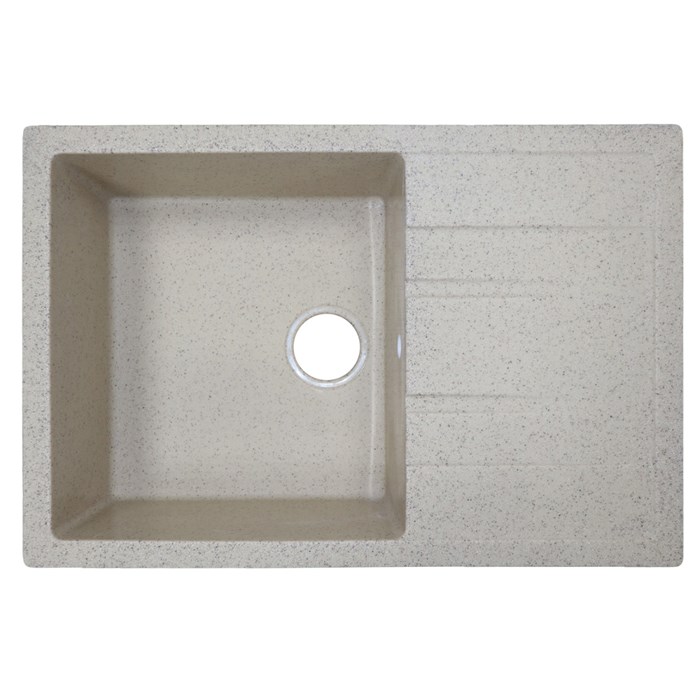 Кухонная мойка AZARIO Rio 750x505x185 искусственный мрамор, с "крылом", сифон в комплекте, цвет песочный (CS00105228) CS00105228