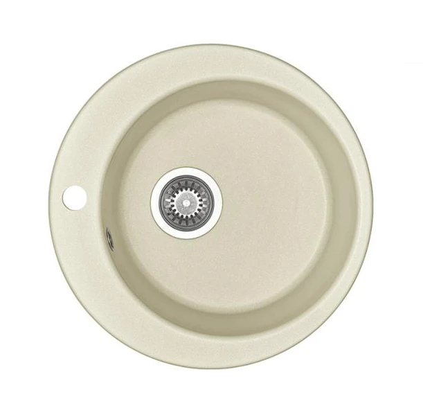 Кухонная Мойка Иверия Кругл. 480мм.Жемчуг (аналог бел) NEW 1A711032IV240