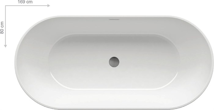 Ванна акриловая Ravak Freedom O 1690 x 800 отдельностоящая XC00100020