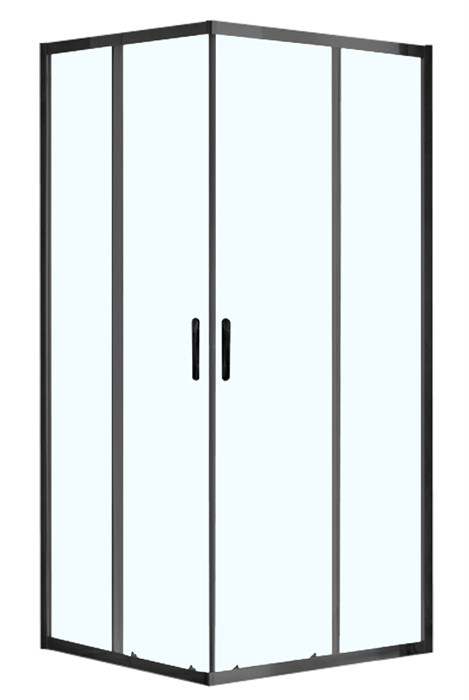 Душевое ограждение AZARIO 900х900х2000, БЕЗ ПОДДОНА, прозрачное стекло 6 мм, цвет профиля черный (AZ-ND1142 900 Black) AZ-ND1142 900 Black