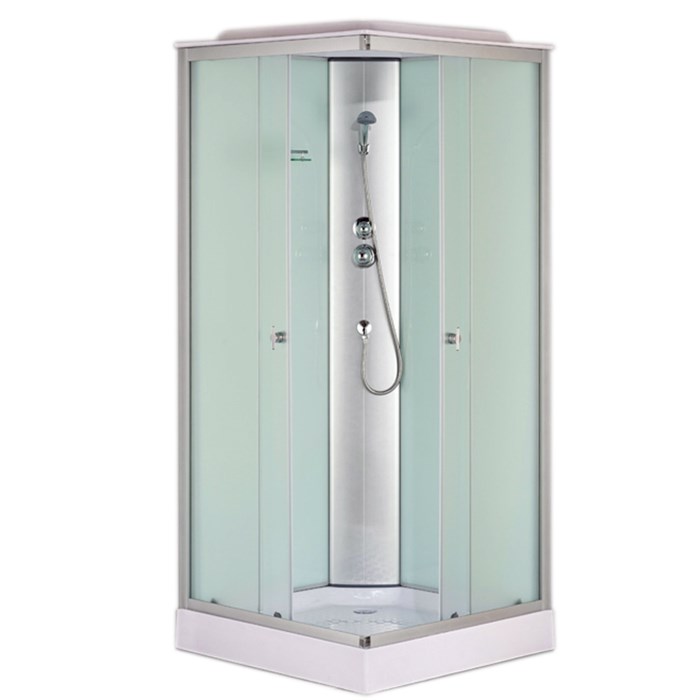 Душевая кабина Loranto CS-6491F 900х900х2150 белая, прозрачное стекло 4мм, поддон 13см, профиль сатин (CS-6491F(CS-8072), 90*90*215) CS-6491F(CS-8072), 90*90*215