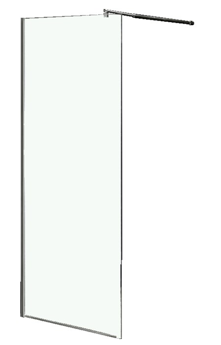 Душевая перегородка LORANTO Walk-in 100х200 регулируемый кронштейн 80-100, прозрачное стекло 8 мм, профиль хром (CS-L1020 100) CS-L1020 100