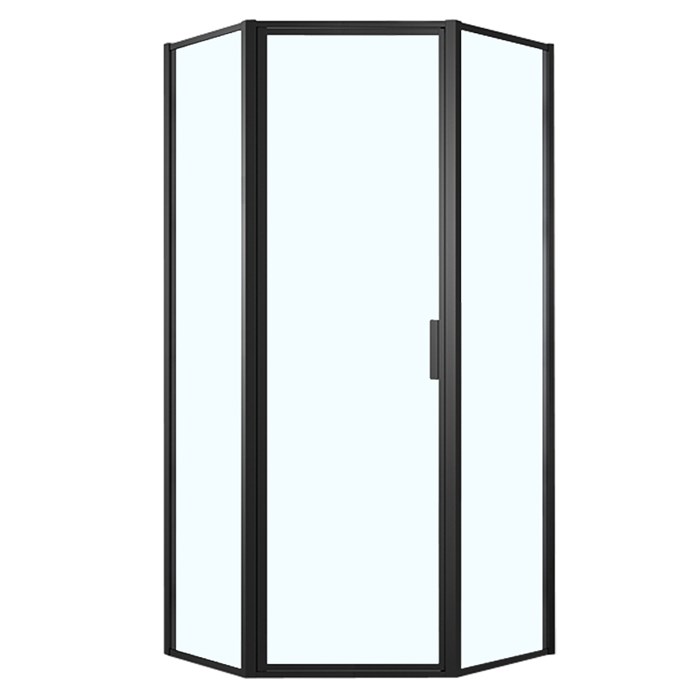 Душевое ограждение Azario RICHMOND (900х900х2000), БЕЗ ПОДДОНА, прозрачное стекло 6 мм, цвет профиля черный (AZ-NAG3231 900 Black) AZ-NAG3231 900 Black