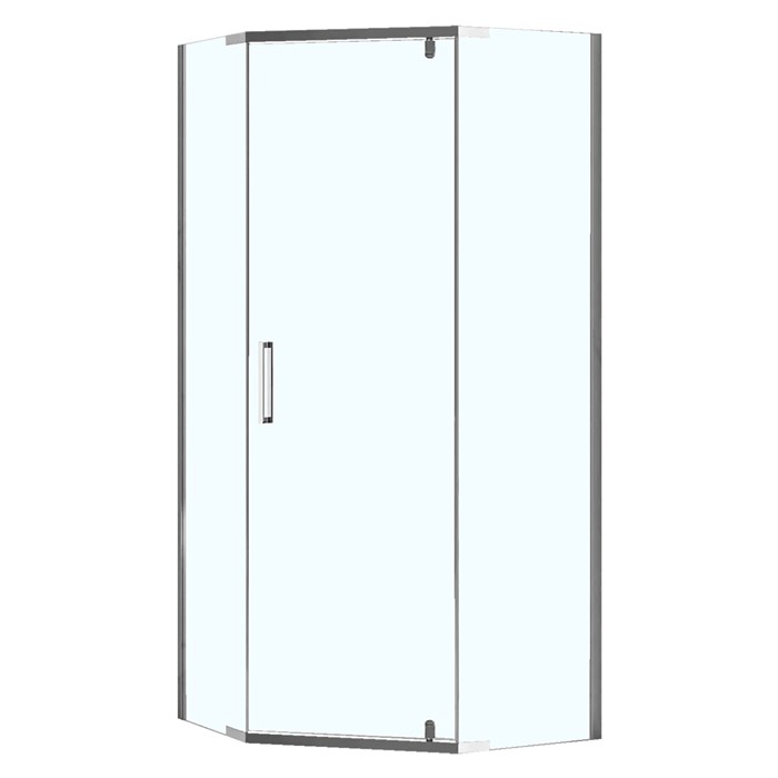 Душевое ограждение Loranto NEO 90x90x195 прозрачное закаленное стекло 8 мм, Easy clean, профиль серебро, без поддона (CS-22108) CS-22108-90