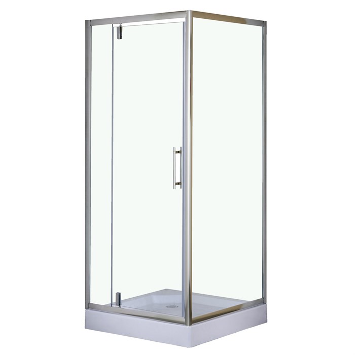 Душевое ограждение LORANTO 90х90х200 R/L c низким поддоном 13см, прозрачное закаленное стекло 6мм, профиль хром (CS-604C 90) CS-604C 90