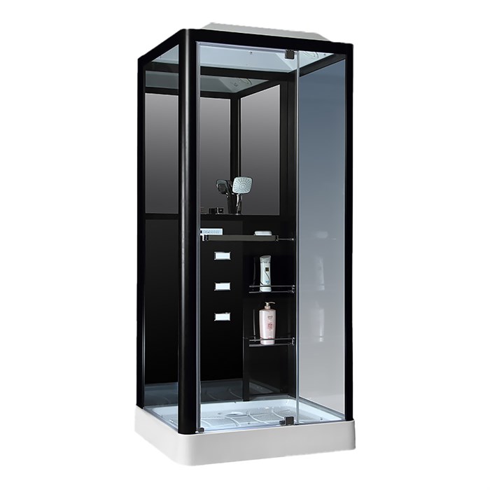 Душевая кабина Loranto CS 126-3A R 90*100*235 правосторонняя, прозрачное стекло 6 мм., профиль черный (00054488) 00054488