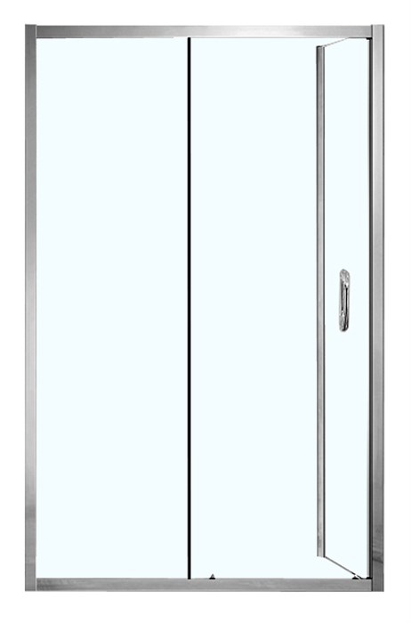 Душевое ограждение AZARIO 1200х800х2000, БЕЗ ПОДДОНА, прозрачное стекло 6 мм, открывание налево, цвет профиля серебро (AZ-ND1131 L 1200) AZ-ND1131 L 1200