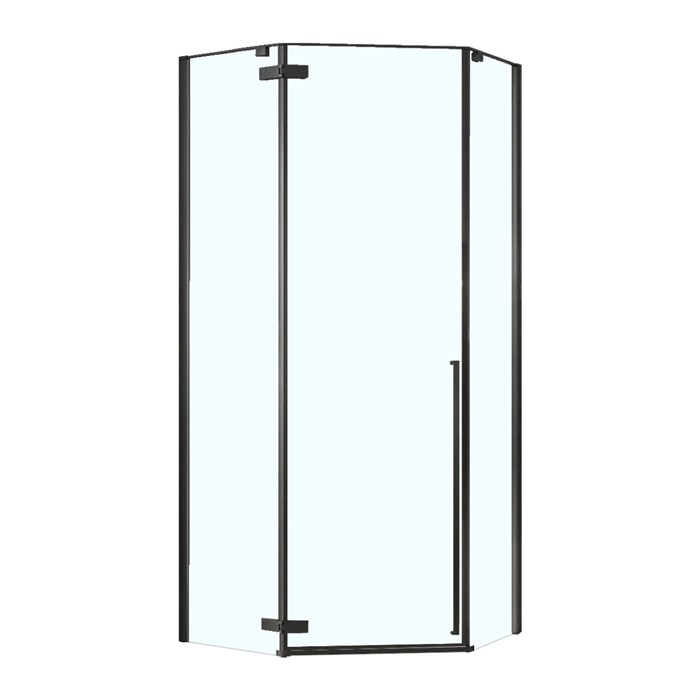 Душевое ограждение Loranto NEO 90x90x195 прозрачное закаленное стекло 8 мм, Easy clean, профиль черный, без поддона (CS-22107B) CS-22107-90B